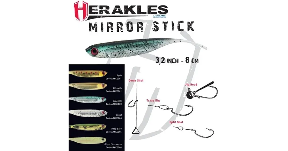 Aanbieding Herakles Mirror Stick Shad 3,2" 8,1cm Alborella gumihal 6 db/csg