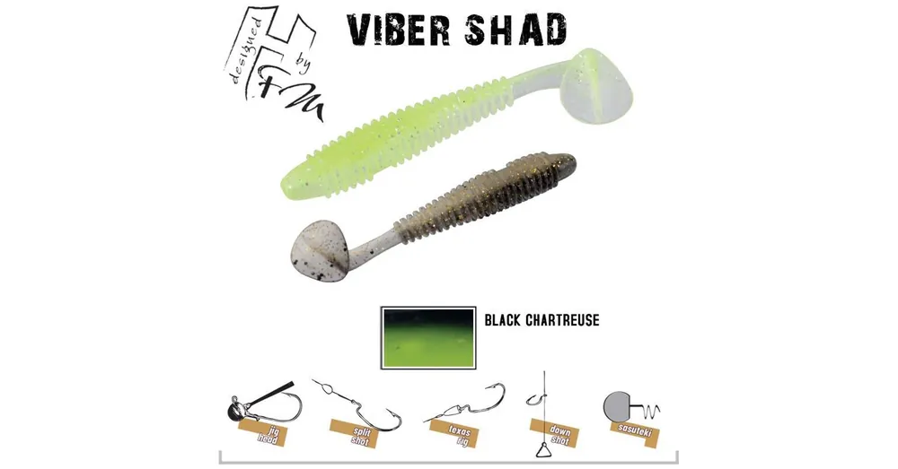 Betrouwbaar Herakles Viber Shad 3,8" 9,7cm Black Chartreuse gumihal 7 db/csg