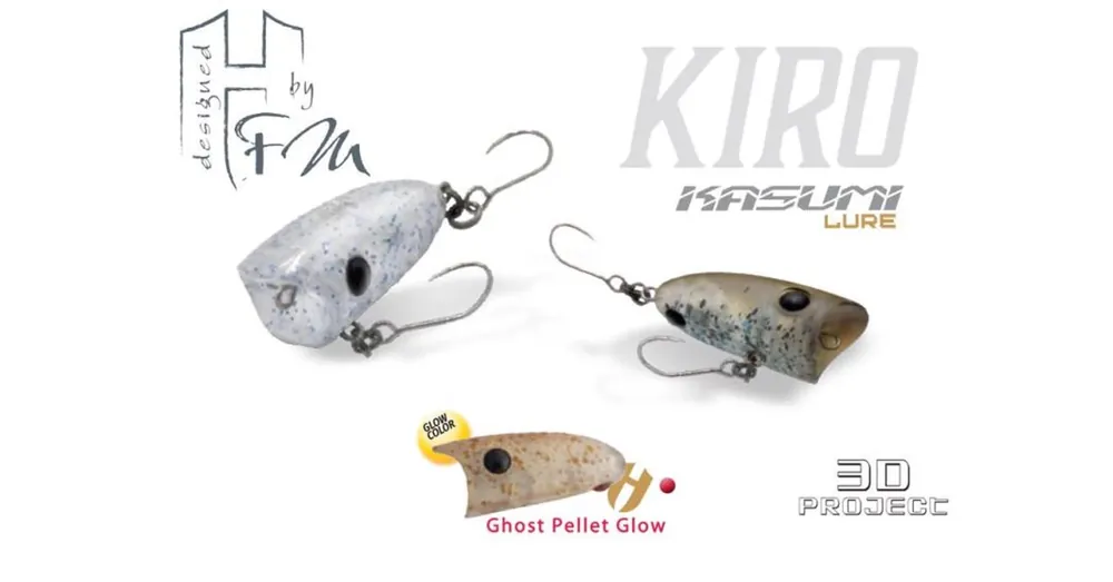 Snelle Levering Herakles Popper Area Kiro F 2,7cm 1,8gr Ghost Pellet Glow wobbler