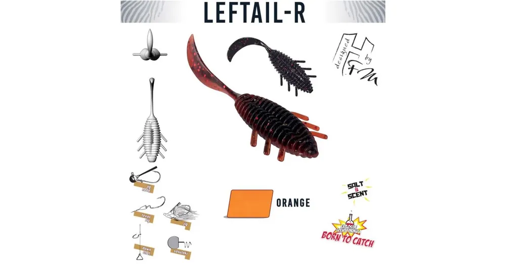 Herakles Leftail-R 1,8" 4,5cm Orange lágy műcsali 10 db/csg Laatste Versie