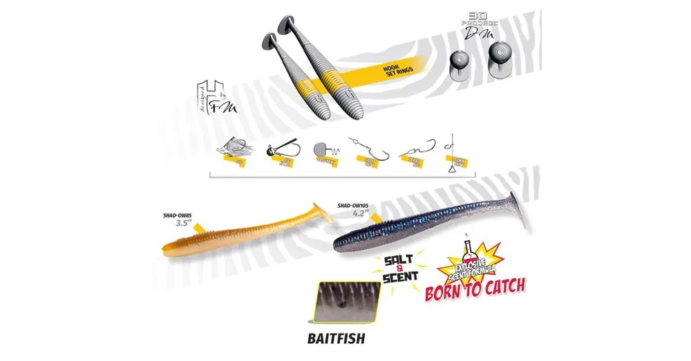 Herakles Shad-OW105 4,2" 10,5cm Baitfish gumihal 8 db/csg Beperkt Aanbod