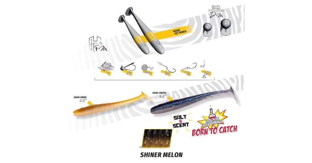Herakles Shad-OW105 4,2" 10,5cm Shiner Melon gumihal 8 db/csg Gecertificeerd