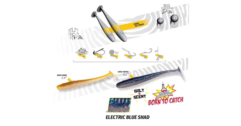 Herakles Shad-OW105 4,2" 10,5cm Electric Blue Shad gumihal 8 db/csg Weekendaanbieding