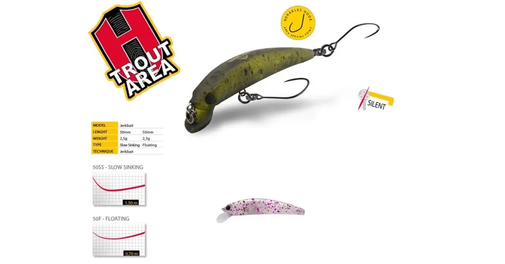 Koopje Herakles Teser 50SS 5,0cm 2,5gr Ghost PG Pellet Glow wobbler