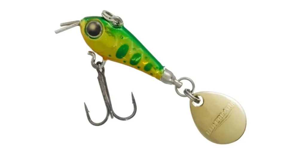 Tiemco Riot Blade S 25mm 9g 103 Holo Green Gold Yamame spinnertail Aanbieding
