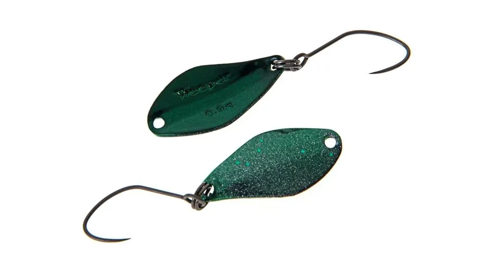 Laatste Versie Nories Masukuroto Weeper 20mm 0.6g 073 kanál villantó (Smoke-Glitter / Grün-metallic)