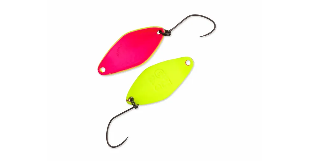 Speciale Aanbieding Nories Masukuroto Gluttony 28mm 2.3g 002 kanál villantó(Fluo-Gelb / Pink)