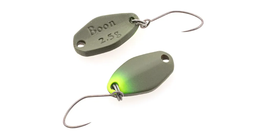 Meest Verkocht Nories Masukuroto Boon 18mm 2.5g 23 kanál villantó (Oliv Chartreuse / Oliv)