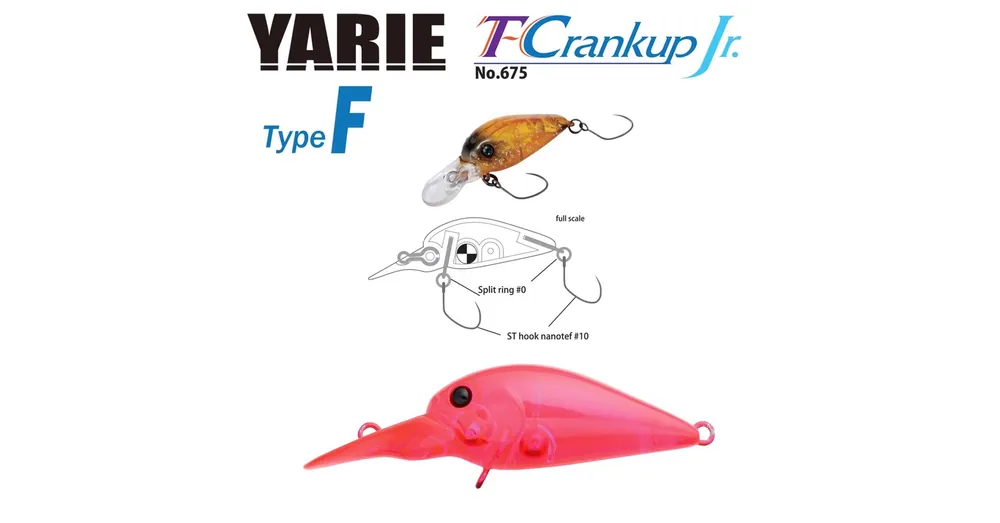 Yarie T-Crankup JR 675 Type F 28mm 1.8gr C18 Clear Pink wobbler Hoge Kwaliteit