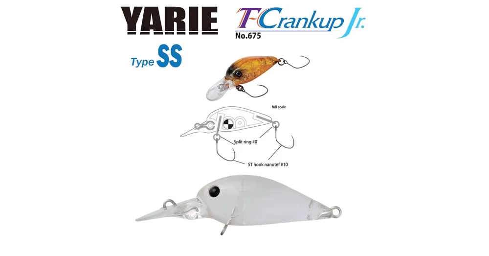 Yarie T-Crankup JR 675 Type SS 28mm 2.1gr C1 Clear wobbler Aanbieding