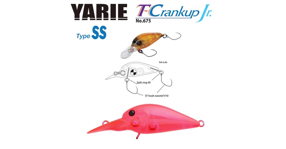 Yarie T-Crankup JR 675 Type SS 28mm 2.1gr C18 Clear Pink wobbler Hete Deal