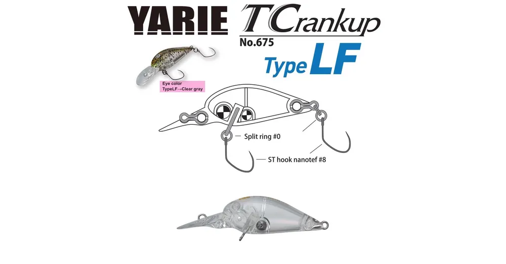 Lage Kosten Yarie T-Crankup 675 Type LF 35mm 2.6gr C1 Clear wobbler