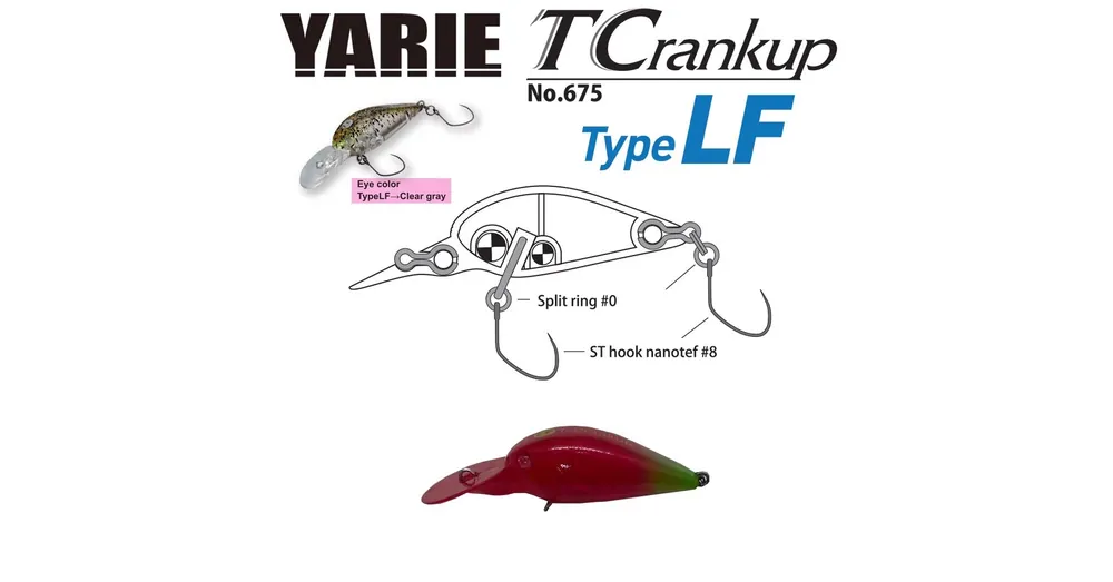 Lage Kosten Yarie T-Crankup 675 Type LF 35mm 2.6gr C23 Eri Ringo wobbler
