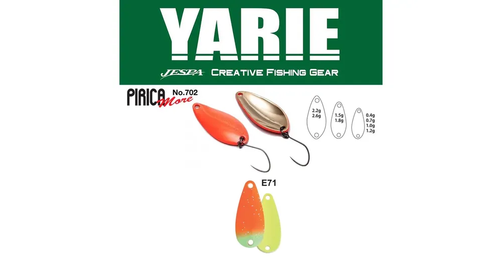 Weekendaanbieding Yarie 702 Pirica More 2,6gr E71 AG Carrot kanál villantó