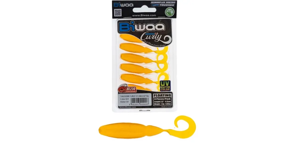 Biwaa TailGunR Curly 3,5" 9cm Motor Oil 022 gumihal 7 db/csg Premium