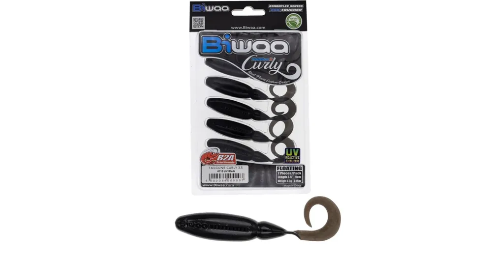 Biwaa TailGunR Curly 3,5" 9cm UV Black 110 gumihal 7 db/csg Bestseller
