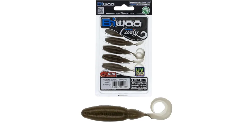 Voordeelprijs Biwaa TailGunR Curly 3,5" 9cm Bronze Ayu 203 gumihal 7 db/csg