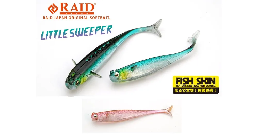 Raid Japan Little Sweeper Fish Skin 2,5" 6,3cm 080 Clear Wakasagi gumihal 8 db/csg Direct Beschikbaar