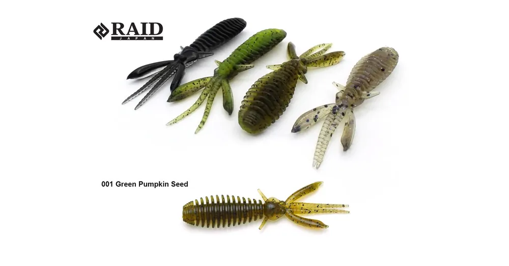 Raid Japan Egubug 2,5" 6,3cm 001 Greenpumpkin Seed gumirák 8 db/csg Exclusieve Aanbieding