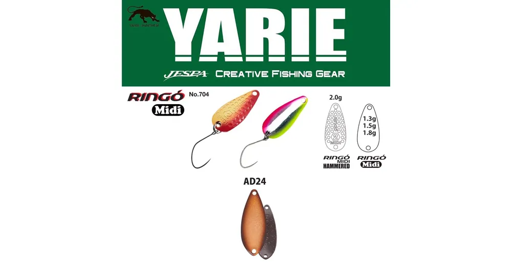 Yarie 704 Ringo Midi 1,8gr AD24 Oyster kanál villantó Laatste Versie