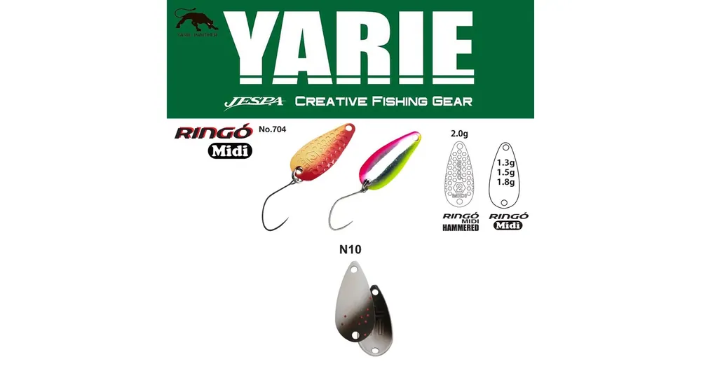 Flitsaanbieding Yarie 704 Ringo Midi 1,8gr N10 Black Slash kanál villantó