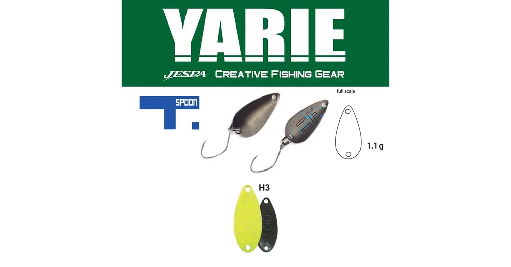 Yarie 706 T-Spoon 1,1gr H3 Chart Glitter kanál villantó Koopje
