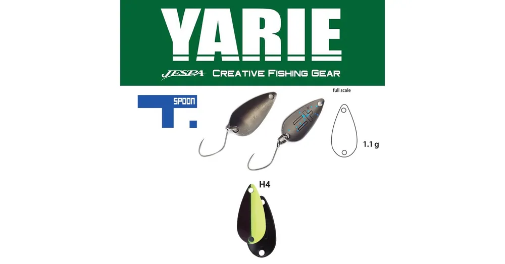Yarie 706 T-Spoon 1,1gr H4 KM Haif kanál villantó Finale Uitverkoop