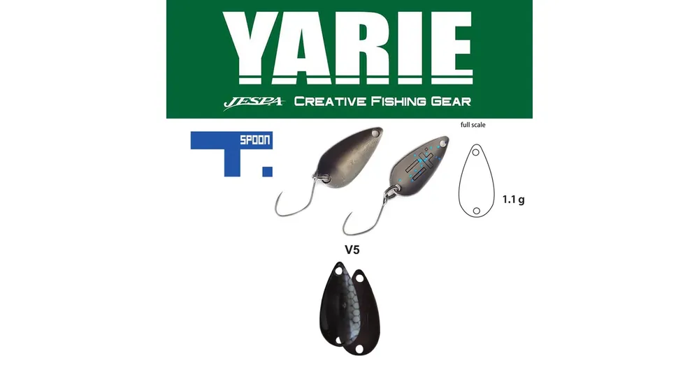 Yarie 706 T-Spoon 1,1gr V5 D6 kanál villantó Exclusieve Aanbieding