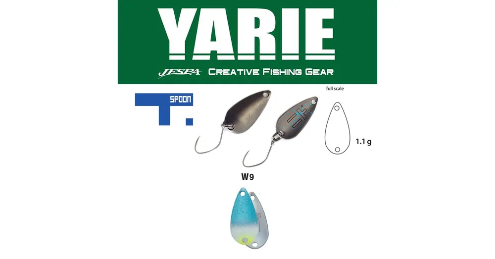 Beperkt Aanbod Yarie 706 T-Spoon 1,1gr W9 Blues kanál villantó