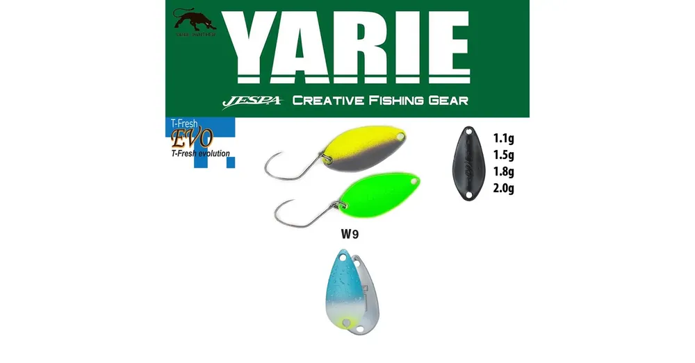 Laatste Versie Yarie 710T T-Fresh Evo 1,5gr W9 Blues kanál villantó