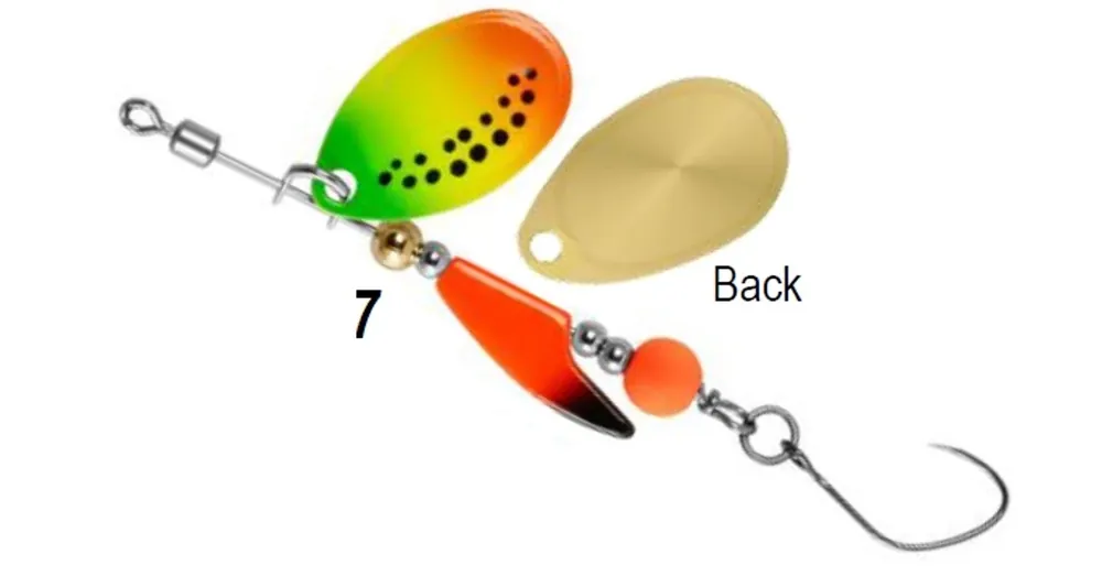 Snelle Levering Rapture Axis Spinner 2.5g 7, körforgó villantó