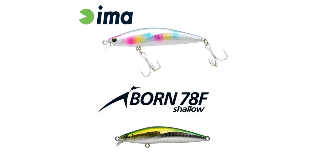 Populair Ima Iborn 78F Shallow 78mm 8.5g 009 Green Back Shiner wobbler