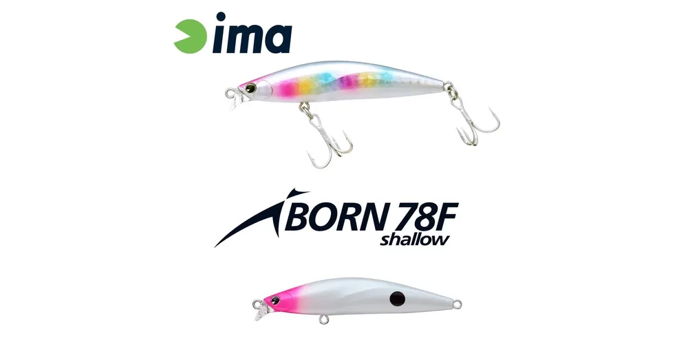 Fabrieksprijs Ima Iborn 78F Shallow 78mm 8.5g 018 PH Pearl Dot wobbler
