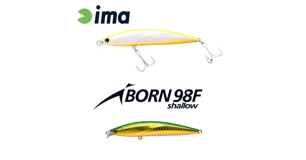 Ima Iborn 98F Shallow 98mm 13g 008 Green Gold wobbler Lage Kosten