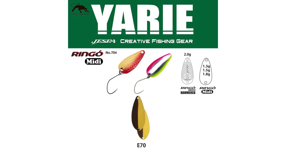 Yarie 704 Ringo Midi Hammered 2.0gr E70 Pudding kanál villantó Voordeelprijs