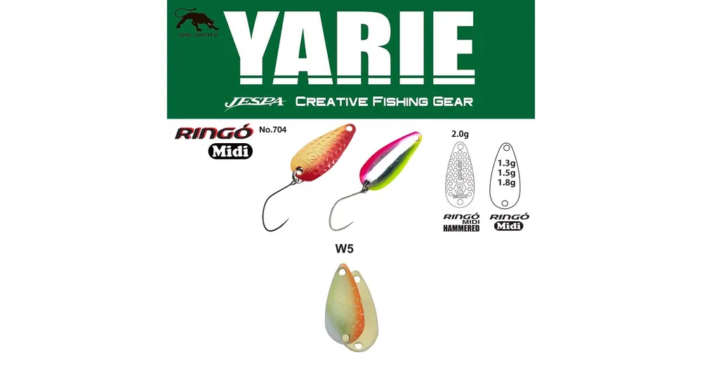 Yarie 704 Ringo Midi Hammered 2.0gr W5 Melon Short kanál villantó Veilige Betaling