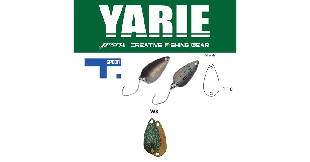 Dagaanbieding Yarie 706 T-Spoon 1.1gr W8 Iwadatami kanál villantó