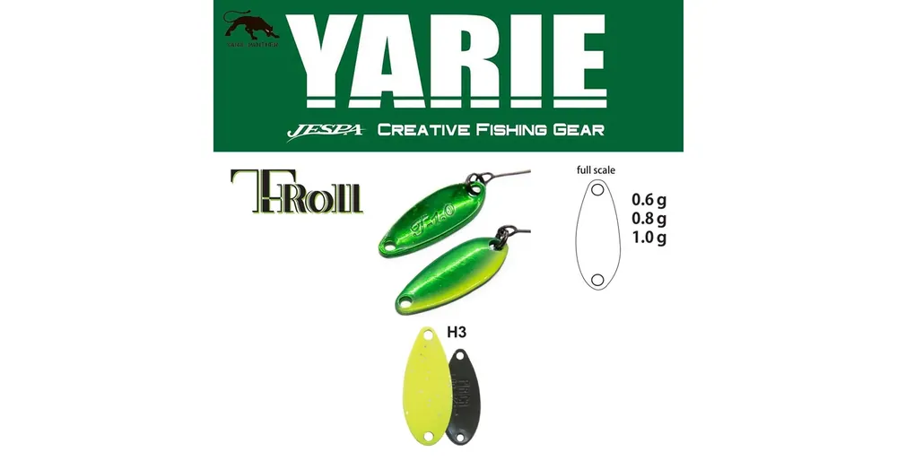 Yarie 707T T-Roll 1.0gr H3 Chart Glitter kanál villantó Favoriet