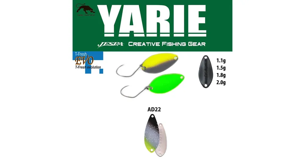 Yarie 710T T-Fresh Evo 1.8gr AD22 Saber Silver kanál villantó Laatste Kans