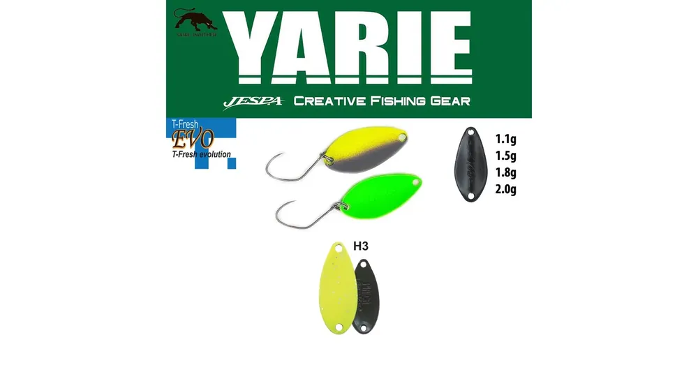 Yarie 710T T-Fresh Evo 1.8gr H3 Chart Glitter kanál villantó Gratis Retour