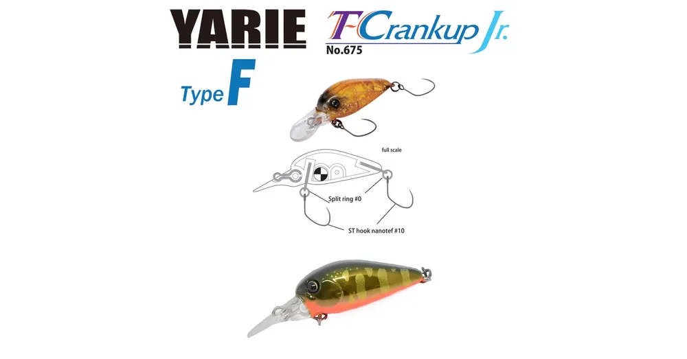 Seizoensaanbieding Yarie 675 T-Crankup JR Type F 28mm 1.8gr C33 Kurokin Yamame MG wobbler