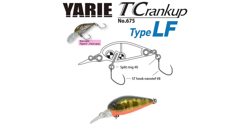 Yarie 675 T-Crankup Type LF 3.5mm 2.6gr C33 Kurokin Yamame MG wobbler Koop Vandaag