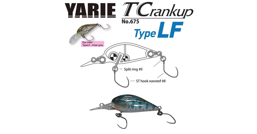Yarie 675 T-Crankup Type LF 3.5mm 2.6gr D6 OB Yamame wobbler Seizoensaanbieding