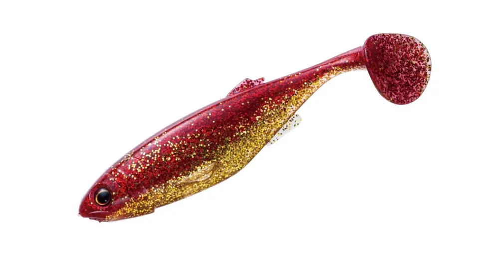 Finale Uitverkoop Major Craft Stabi Shad Fat 3,5" 8,9cm 001 Red Gold gumihal 4 db/csg
