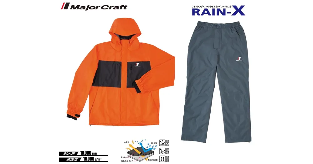 Major Craft Rain-X kétrészes esőruha XXL Orange Premium