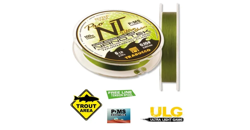 Trabucco Dyna-Tex Pro Nano Tek Ultra Thin 100 m 0,053mm fonott zsinór Lage Prijs
