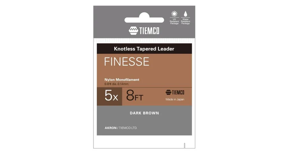Lage Kosten Tiemco Finesse Tapered Leader 8ft 3X vékonyodó legyező előkezsinór