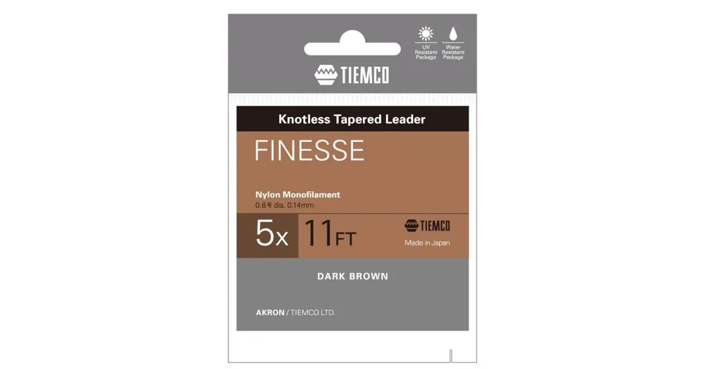 Voordeelprijs Tiemco Finesse Tapered Leader 11ft 4X vékonyodó legyező előkezsinór
