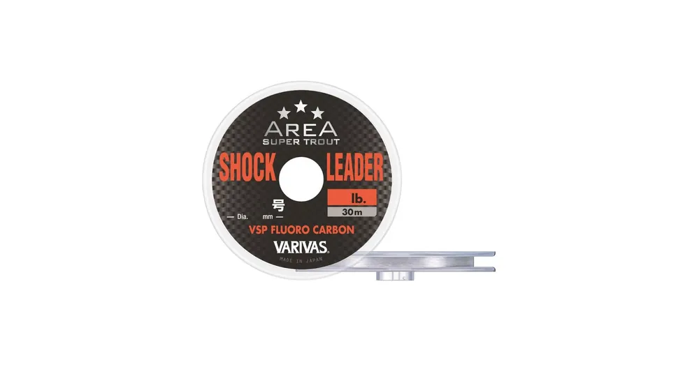 Snelle Levering Varivas Super Trout Area VSP Fluorocarbon Shockleader 30m 0,128mm 3lbs előkezsinór