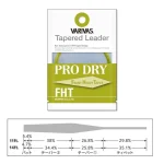 Bestseller Varivas Tapered Leader Pro Dry FHT 7X 3,35m 11ft 0,104mm-0,36mm vékonyodó legyező előkezsinór